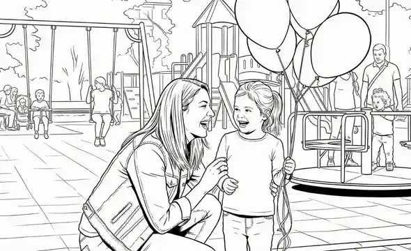 Coloring page generated from the kids photo