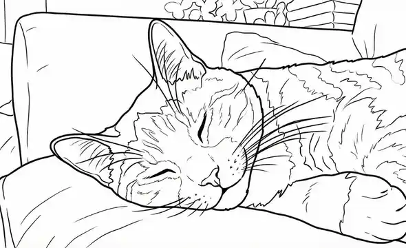 Coloring page generated from the pet photo