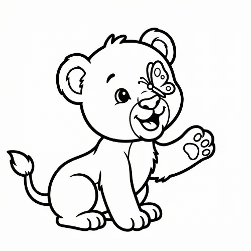 Cute animals coloring page with clean black outlines